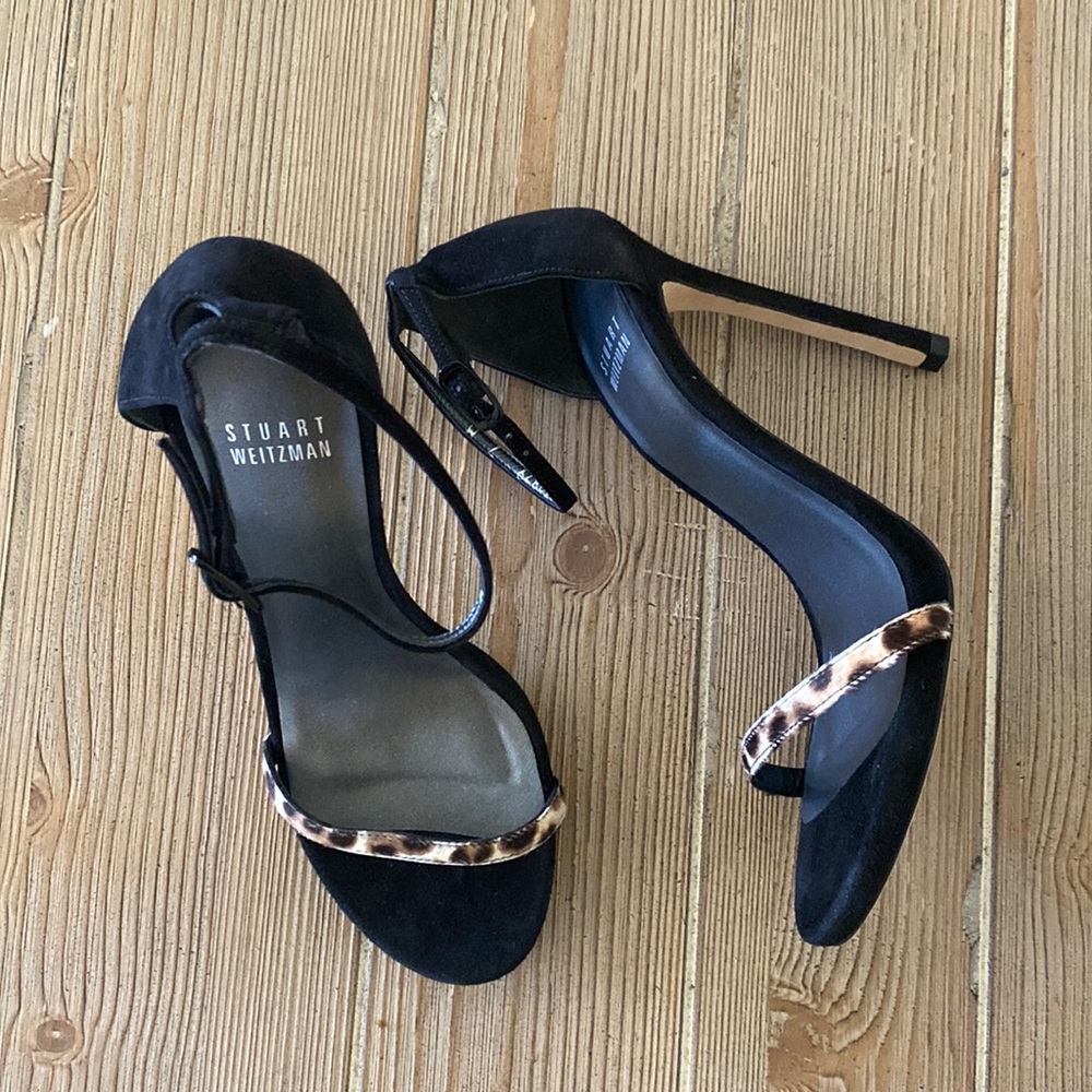 Stuart Weitzman Nudist Sandal Leopard Strap